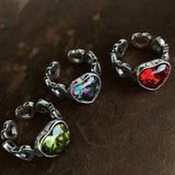 Hollow Heart Zircon Ring