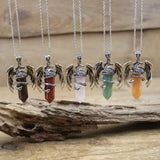 Crystal Hexagonal Quartz Dragon Necklace