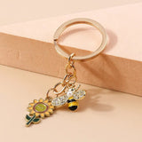 Bee Honeycomb Flower Key Ring Garden Key