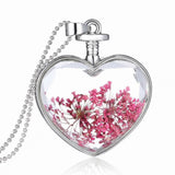 Real Dried Heart Flower Necklace