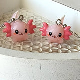 Pink Axolotl Dangle Earrings