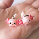 Pink Axolotl Dangle Earrings