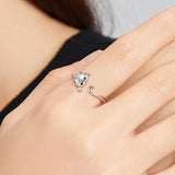 Crystal Zircon Cat Ring
