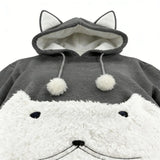 Warm Thick Fleece Cat Pouch Hoodie