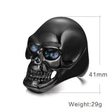 Stainless Steel Black and Gold Skull Rings