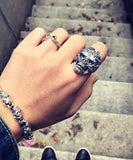 LIMITED EDITION Adjustable Sterling Silver Dark Skeleton Ring