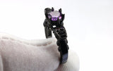 Dark Skull Shape Amethyst Ring