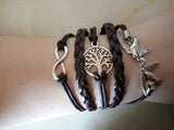 Infinity Love Charm Leather Bracelets