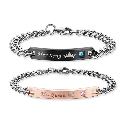His Queen Her King Couple Bracelet