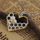 Save The Bees - Honeycomb Heart Necklace