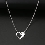 Heart Cat Hollow Necklace