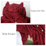 Irregular Cat Ear Fleece Hoodie