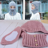 2 in 1 Mask Scarf Knitted Hat
