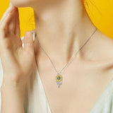 Sunflower Pendant Necklace (One Hundred Languages)