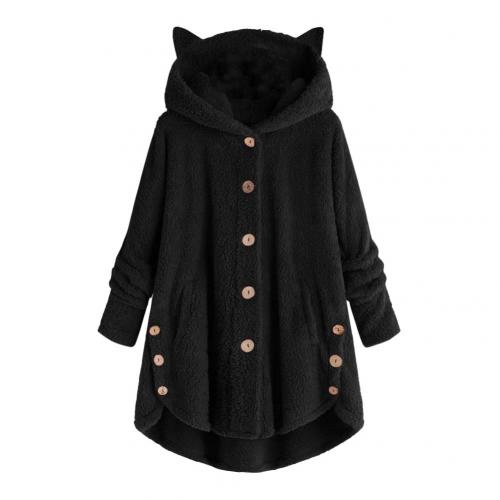 Irregular Cat Ear Fleece Hoodie