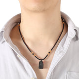 Black Tourmaline Stone Pendant Necklace