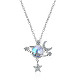 Moon & Stars Planet Necklace
