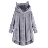 Irregular Cat Ear Fleece Hoodie