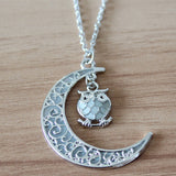 Luminous Owl Moon Necklace