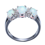 White Fire Opal Ring