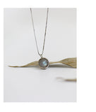 Sterling Silver Rainbow Moonstone Pendant Necklace