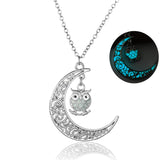 Luminous Owl Moon Necklace