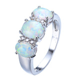 White Fire Opal Ring