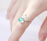Blue Crystal Bubble Mermaid Ring