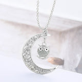 Luminous Owl Moon Necklace