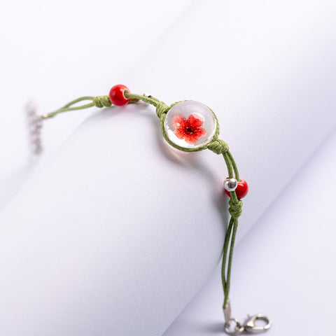 Crystal Transparency Flower Charm Bracelet