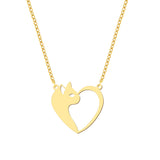 Heart Cat Hollow Necklace