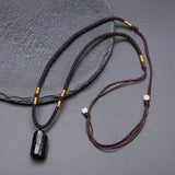 Black Tourmaline Stone Pendant Necklace