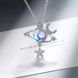 Moon & Stars Planet Necklace