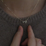 Double Small Flower Pendant Necklace