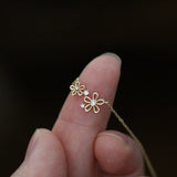 Double Small Flower Pendant Necklace