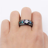 Rainbow Topaz Opal Round Ring