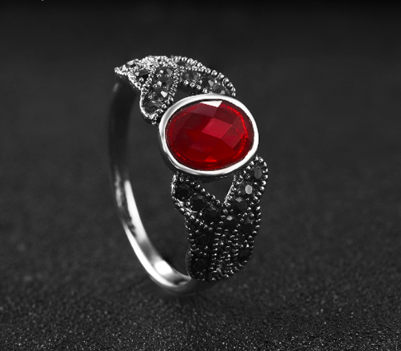 Simulated Red Ruby Ring
