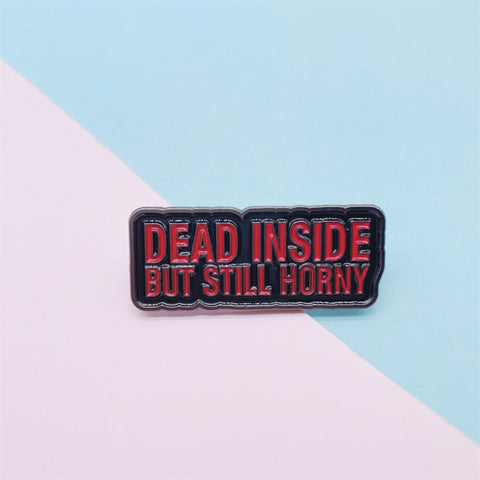 Black Geometric Letter Enamel Pin