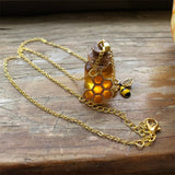 Honey jar Glass Pendant Necklace