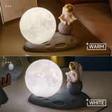 Original Sitting Astronaut & Moon Lamp