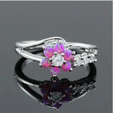 Sun Flower Opals Crystal Zircon Rings