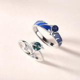 Astronaut Galaxy Star Heart Spaceman Couple Ring