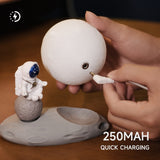 Original Sitting Astronaut & Moon Lamp