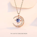 Shiny Moonstone Star Pendant Necklace