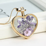 Real Dried Heart Flower Necklace