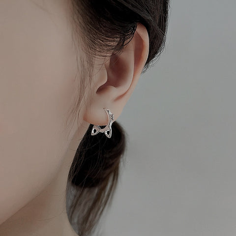 925 Stamp Cat Earrings