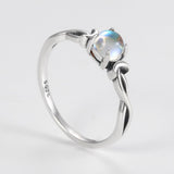 Rainbow Moonstone Flower Ring