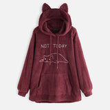 Not Today Fleece Cat Hoodie