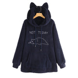 Not Today Fleece Cat Hoodie