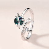 Astronaut Galaxy Star Heart Spaceman Couple Ring